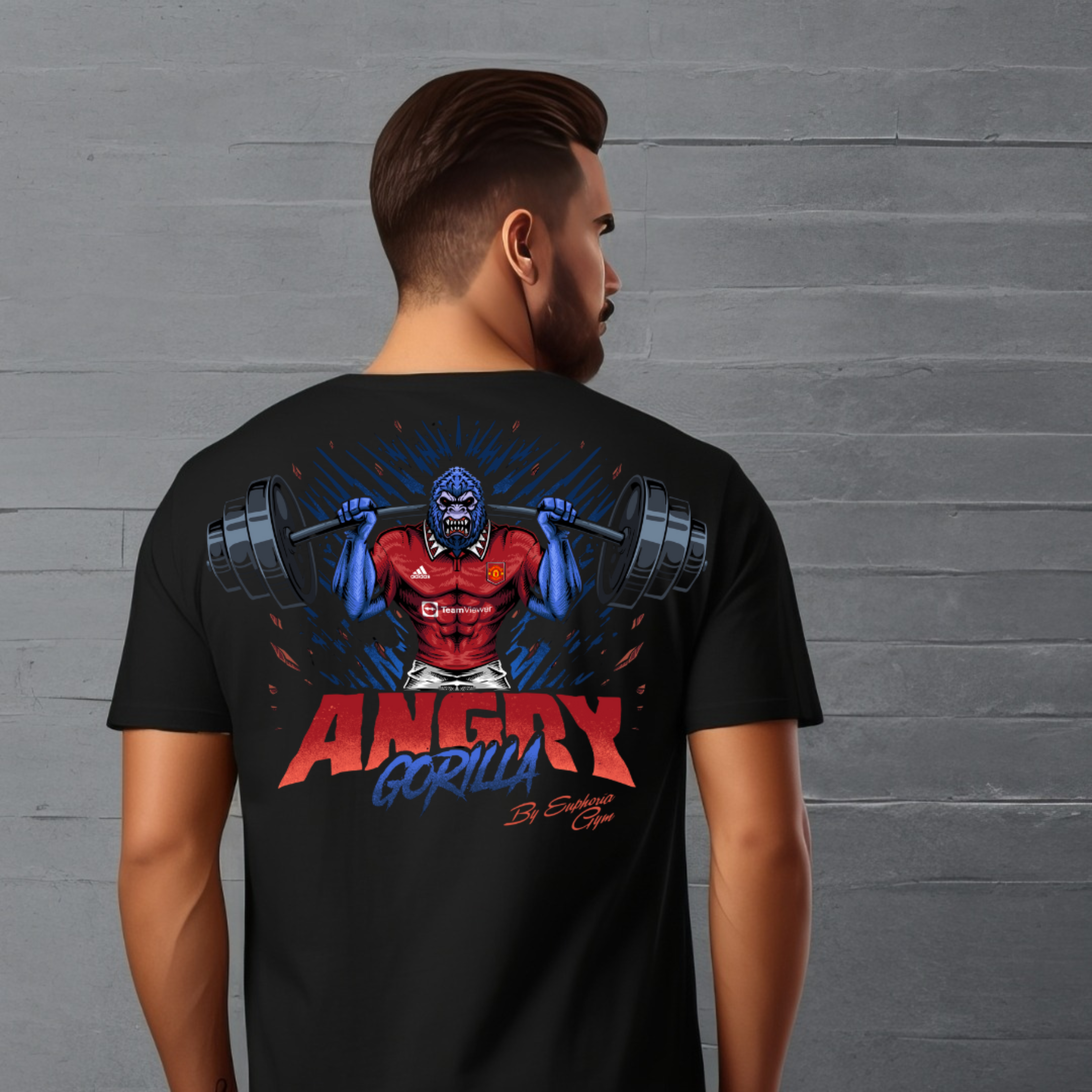 Combine club pride with gym aggression. The AG Manchester United T-Shirt features a bold back print and athletic fit—made for lifters who live loud.